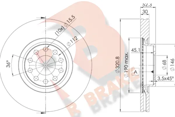 Disque de frein R BRAKE 78RBD24086