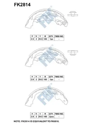 Jeu de mâchoires de frein FBK FK2814