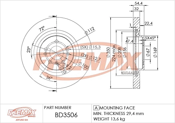 Disque de frein FREMAX BD-3506