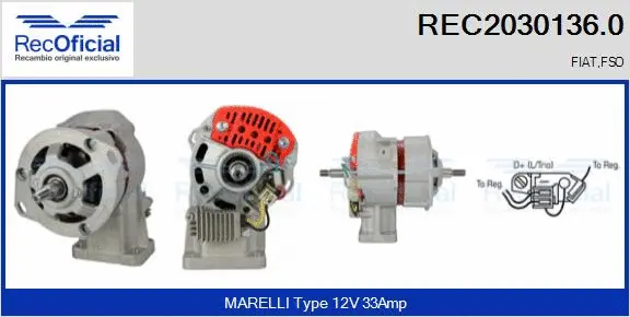 Alternateur RECOFICIAL REC2030136.0