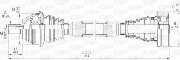 Arbre de transmission OPEN PARTS DRS6419.00