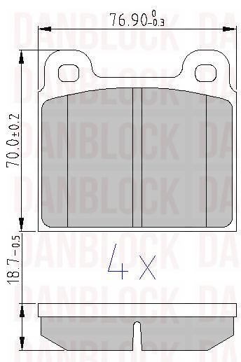 Kit de plaquettes de frein, frein à disque DANBLOCK DB 511018