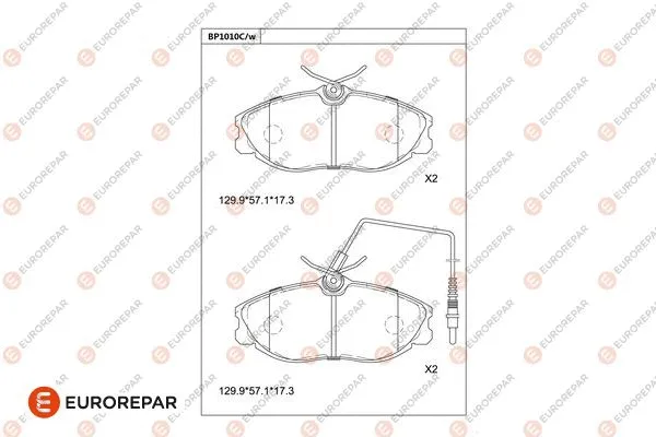 Kit de plaquettes de frein, frein à disque EUROREPAR 1681281280