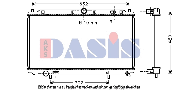 Radiateur, refroidissement du moteur AKS DASIS 220014N