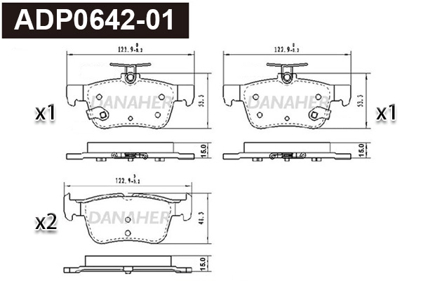Kit de plaquettes de frein, frein à disque DANAHER ADP0642-01