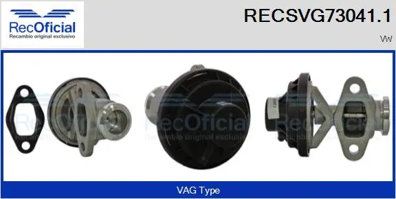 Vanne EGR RECOFICIAL RECSVG73041.1