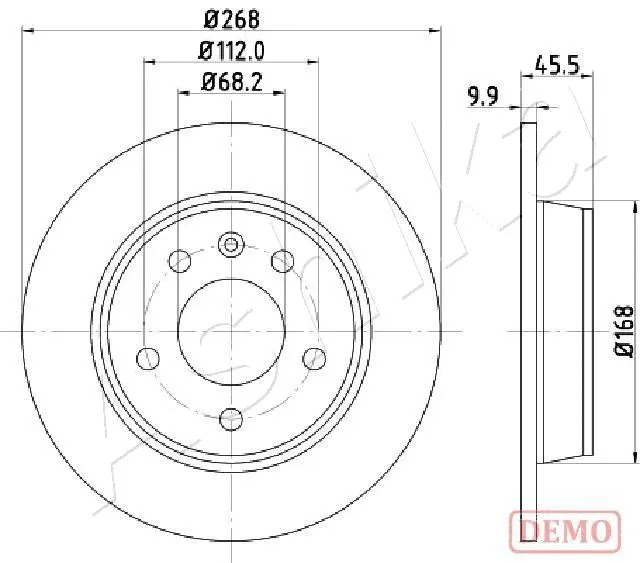 Disque de frein ASHIKA 61-00-0306C