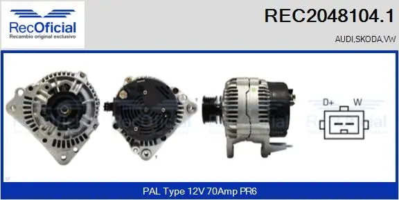 Alternateur RECOFICIAL REC2048104.1
