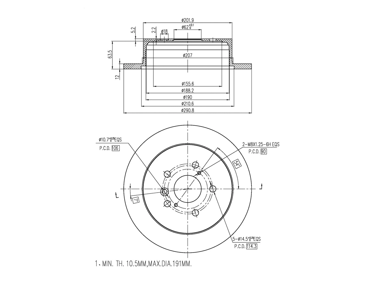 Disque de frein A.Z. Meisterteile AZMT-44-024-1205