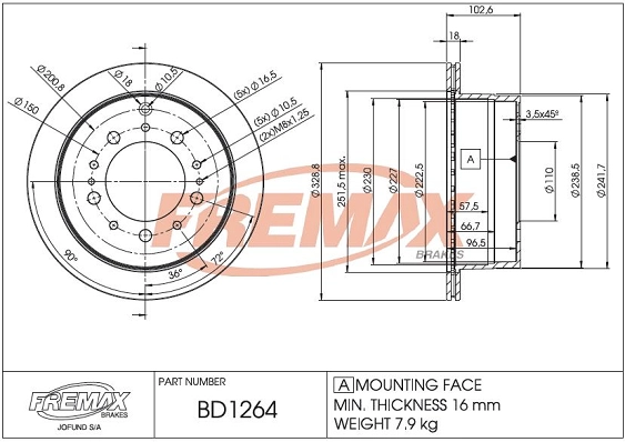 Disque de frein FREMAX BD-1264