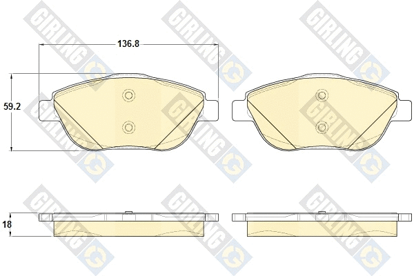Kit de plaquettes de frein, frein à disque GIRLING 6119263