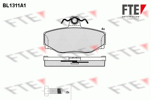 Kit de plaquettes de frein, frein à disque FTE 9010100