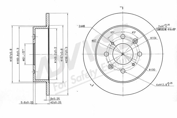 Disque de frein ADVICS-SEA C6R250