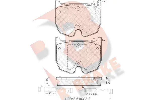 Kit de plaquettes de frein, frein à disque R BRAKE RB1591