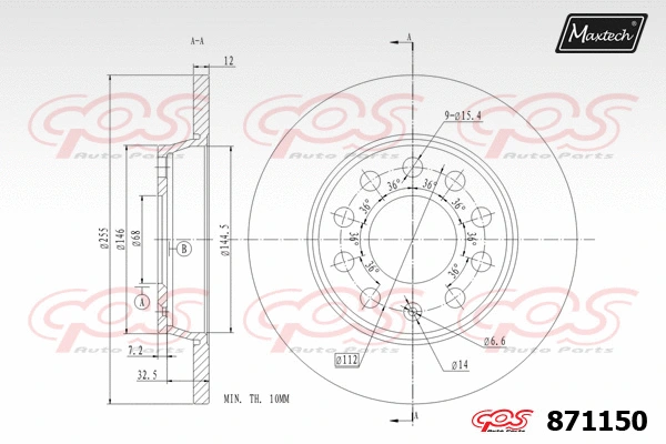 Disque de frein MAXTECH 871150
