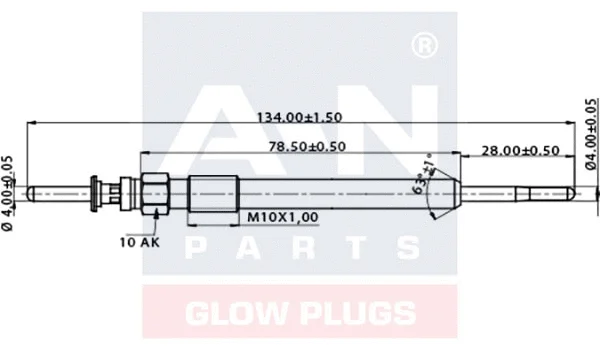 Bougie de préchauffage A-N PARTS A-N134037