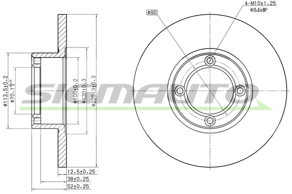 Disque de frein SIGMAUTO DBA278S