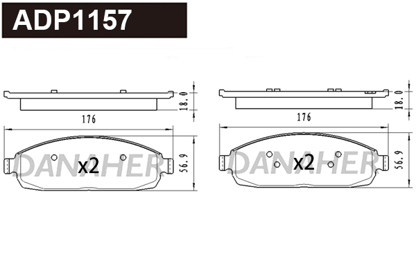 Kit de plaquettes de frein, frein à disque DANAHER ADP1157