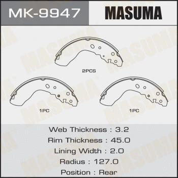 Jeu de mâchoires de frein MASUMA MK-9947