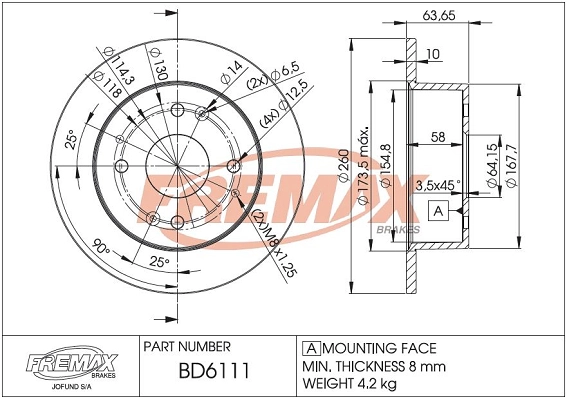 Disque de frein FREMAX BD-6111