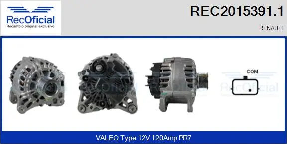Alternateur RECOFICIAL REC2015391.1