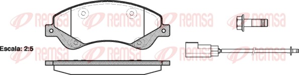 Kit de plaquettes de frein, frein à disque REMSA 1251.02