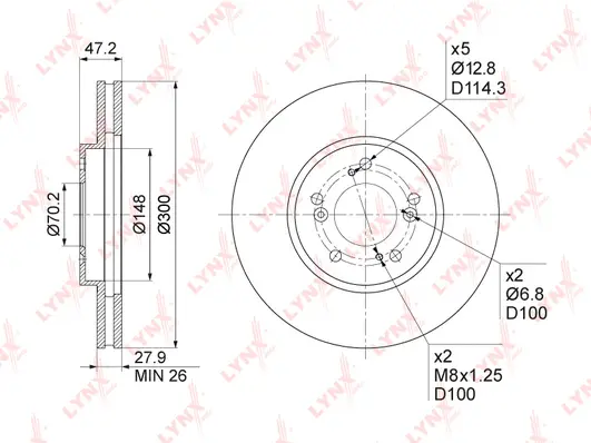 Disque de frein LYNXAUTO BN-1042