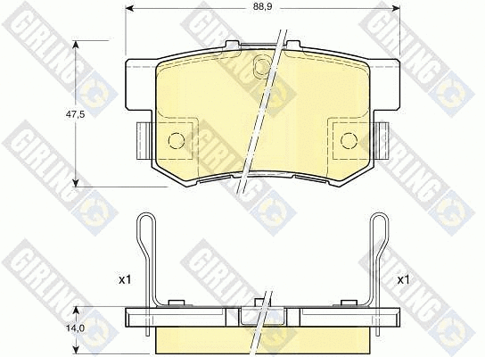 Kit de plaquettes de frein, frein à disque GIRLING 6131759