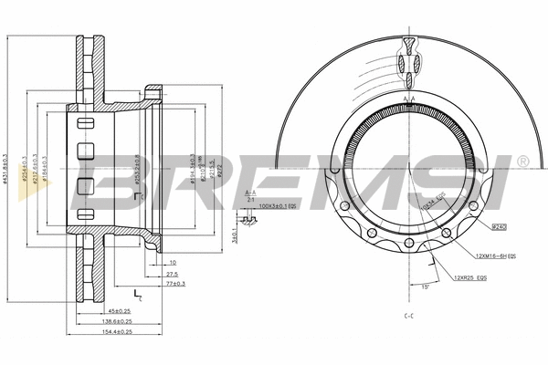 Disque de frein BREMSI CD5318V