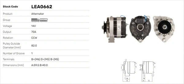 Alternateur LUSA LEA0662