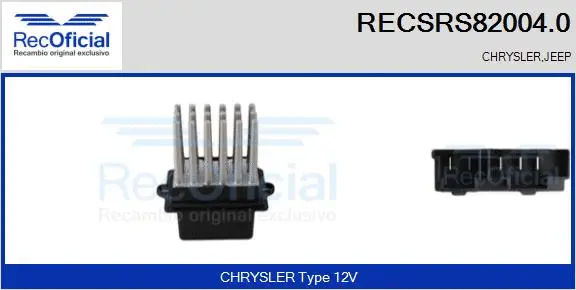 Résistance, pulseur d'air habitacle RECOFICIAL RECSRS82004.0
