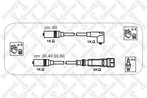 Kit de câbles d'allumage STELLOX 10-38337-SX