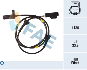 Capteur, vitesse de roue FAE 78269