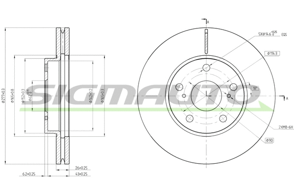 Disque de frein SIGMAUTO DBC653V