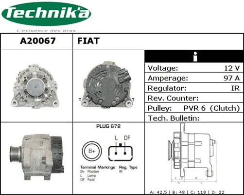 Alternateur Technika A20067