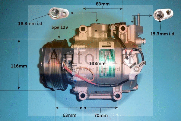 Compresseur, climatisation AUTO AIR GLOUCESTER 14-3797