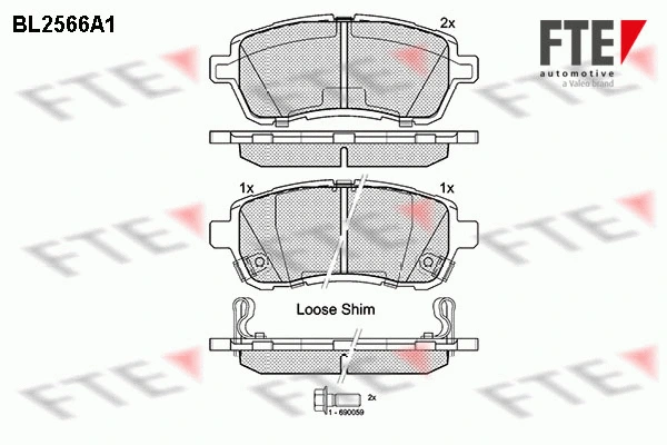 Kit de plaquettes de frein, frein à disque FTE 9010817