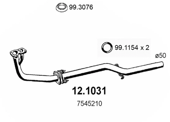 Tuyau d'échappement ASSO 12.1031