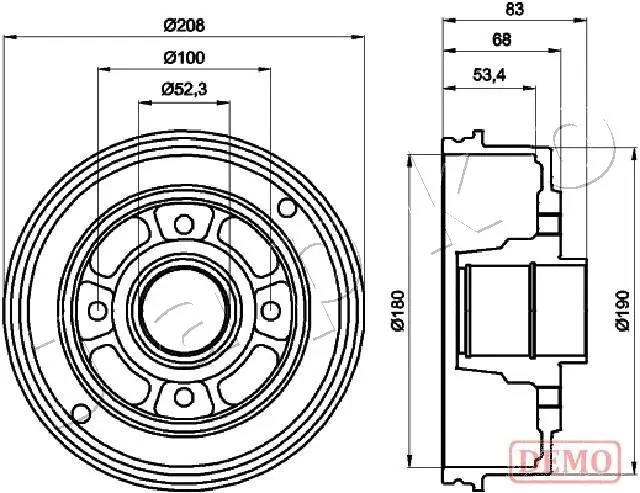 Tambour de frein JAPKO 560707C