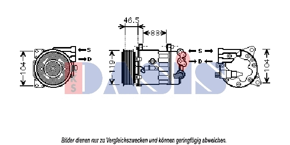 Compresseur, climatisation AKS DASIS 851873N