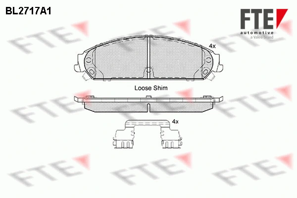 Kit de plaquettes de frein, frein à disque FTE 9010942