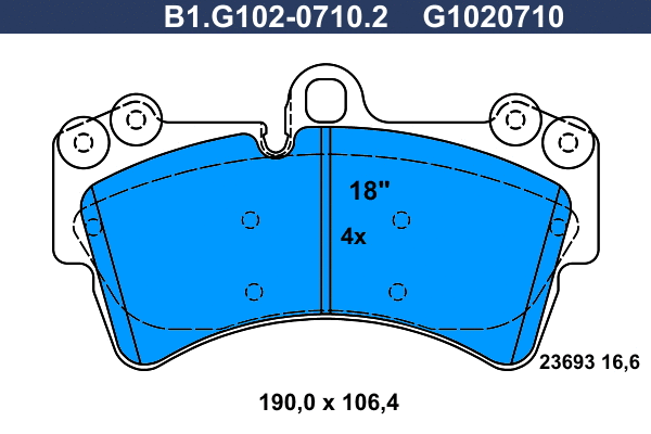Kit de plaquettes de frein, frein à disque GALFER B1.G102-0710.2