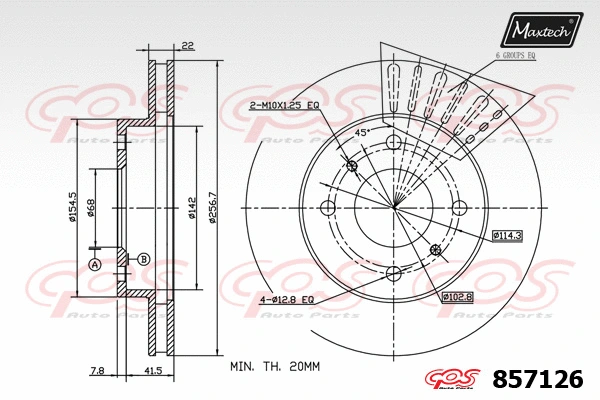Disque de frein MAXTECH 857126