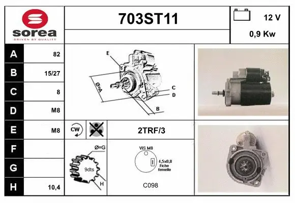 Démarreur STARTCAR 703ST11