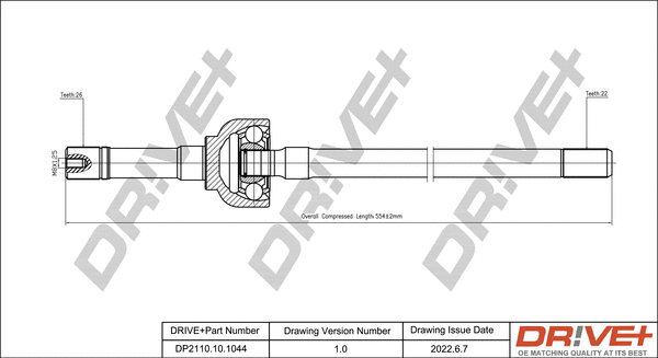 Arbre de transmission Dr!ve+ DP2110.10.1044
