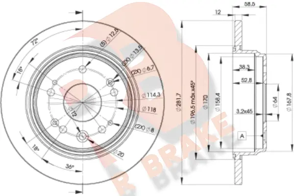 Disque de frein R BRAKE 78RBD21706