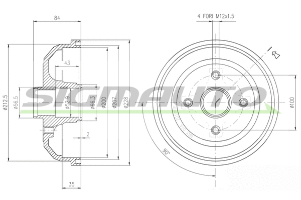 Tambour de frein SIGMAUTO DR5600