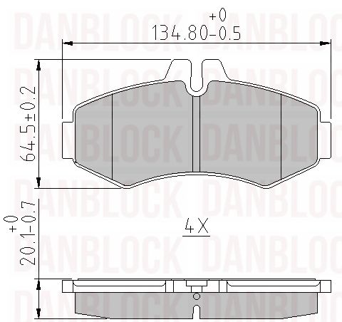 Kit de plaquettes de frein, frein à disque DANBLOCK DB 510357