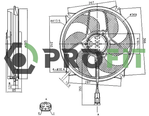 Ventilateur, refroidissement du moteur PROFIT 1850-0016