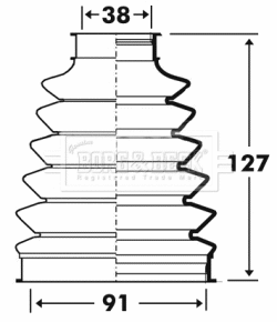 Jeu de joints-soufflets, arbre de commande BORG & BECK BCB6102